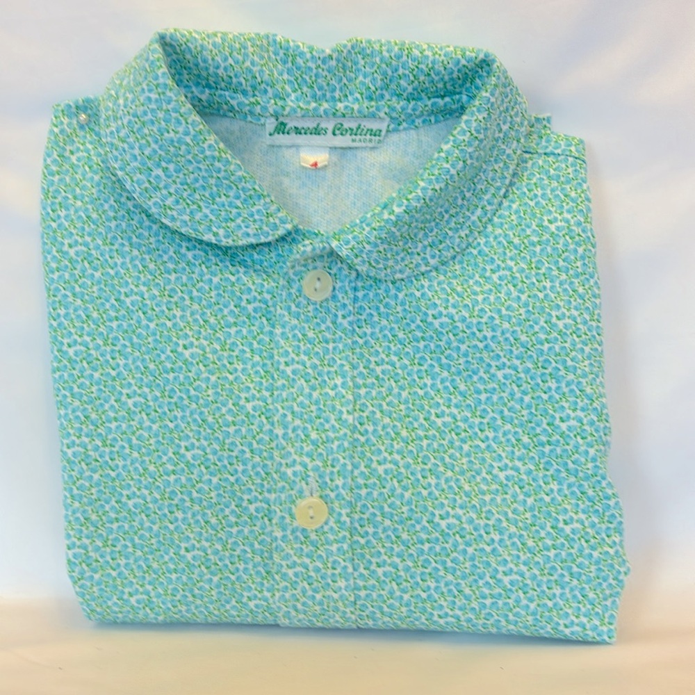 NWOT MERCEDES CORTINA KIDS EUROPEAN STYLE ROUND COLLAR BUTTON DOWN SHIRT SIZE 4 - Picture 4 of 8